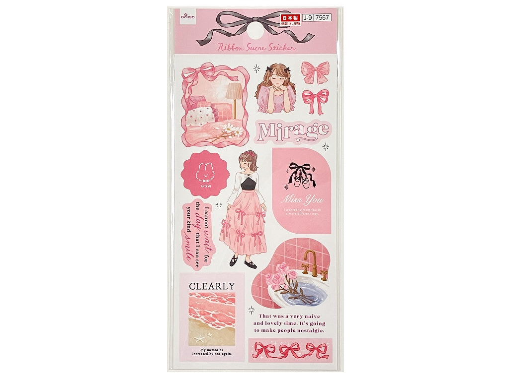 シール（リボンシュクレ、ピンク） ダイソー(DAISO)