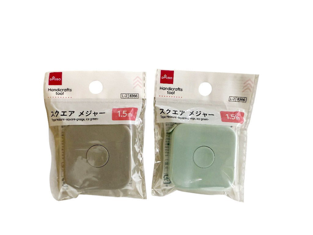メジャー（スクエア、グレージュ、アイスグリーン） ダイソー(DAISO)