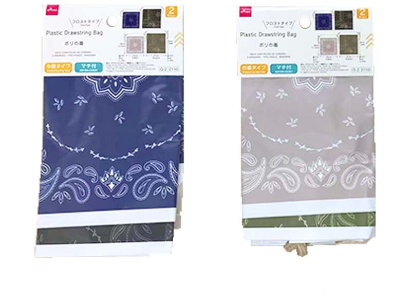 ポリ巾着（２枚、フロストタイプ、バンダナ） ダイソー(DAISO)