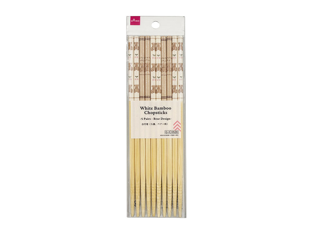 白竹箸（５膳、ベアー柄） ダイソー(DAISO)