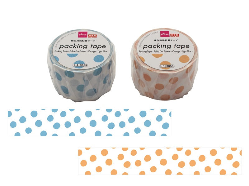 梱包用テープ（水玉模様、橙色、水色） ダイソー(DAISO)