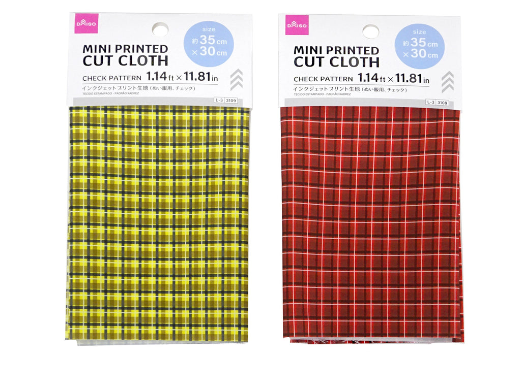 インクジェットプリント生地（ぬい服用、チェック） ダイソー(DAISO)