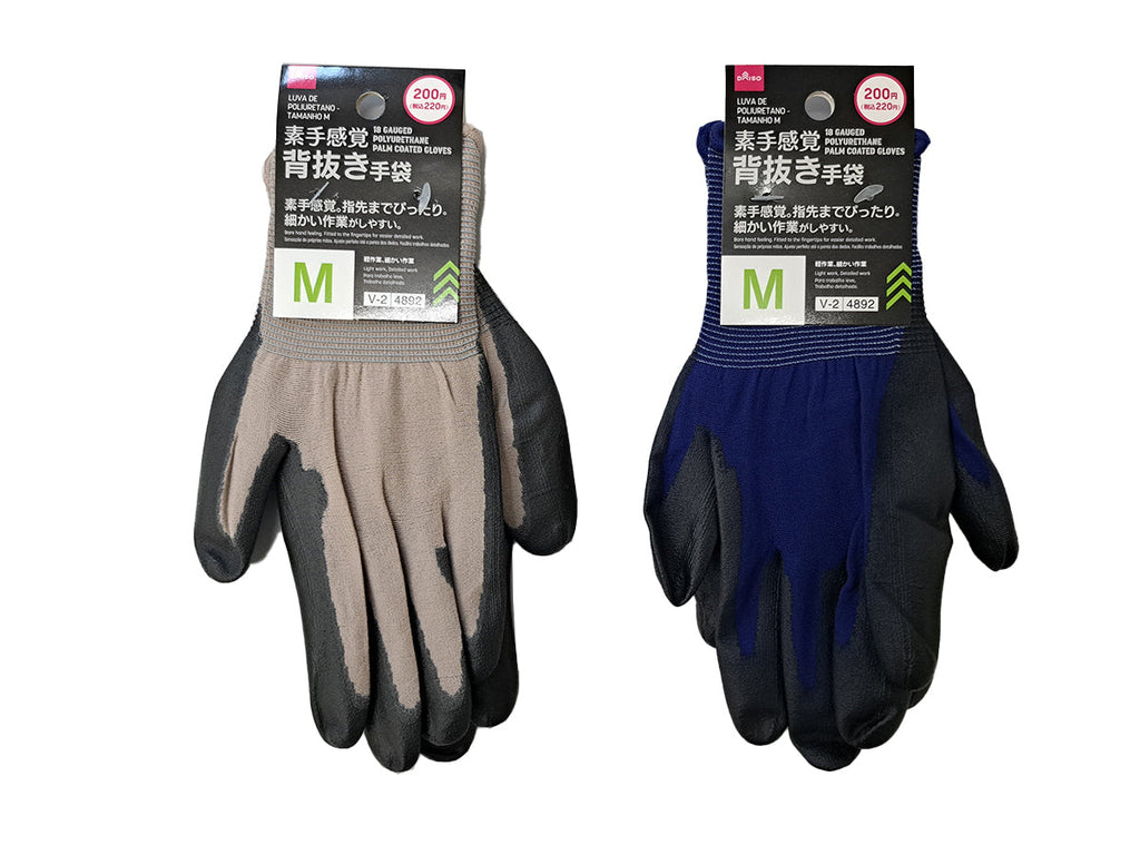 素手感覚背抜き手袋（ポリウレタン、Ｍ） ダイソー(DAISO)