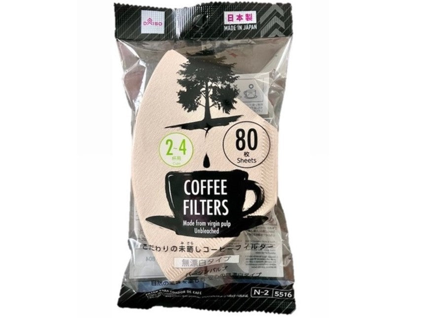 コーヒーフィルター（２－４杯用、無漂白タイプ、８０枚） ダイソー(DAISO)