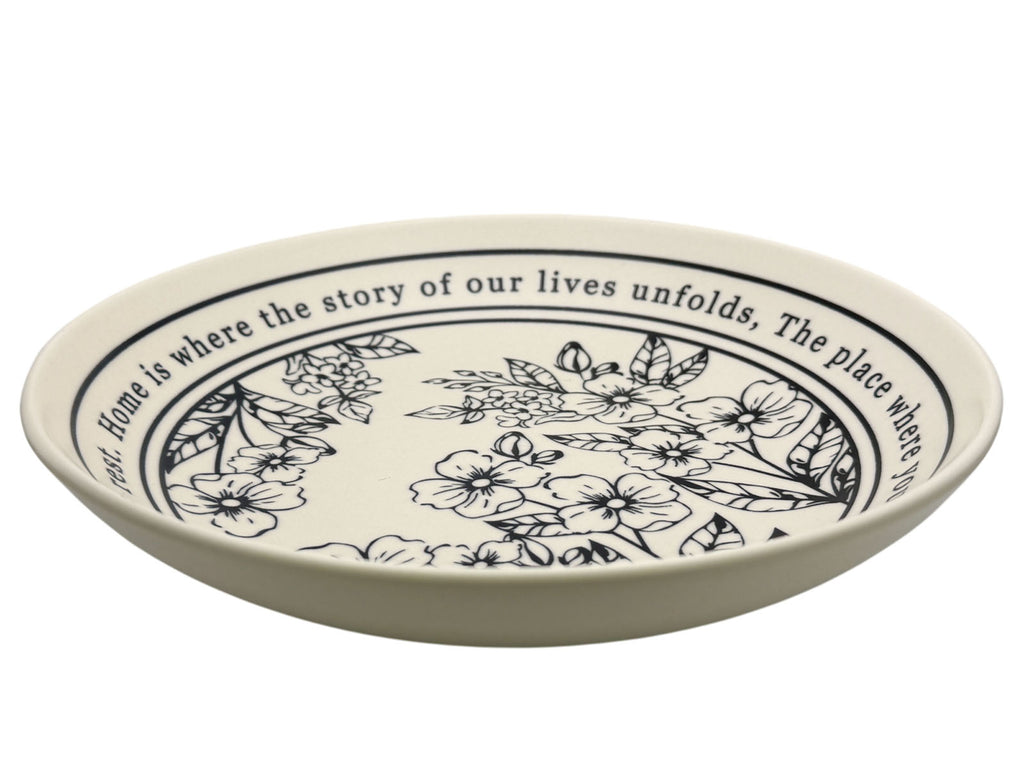 パスタボウル（線画花柄、ＷＨ） ダイソー(DAISO)