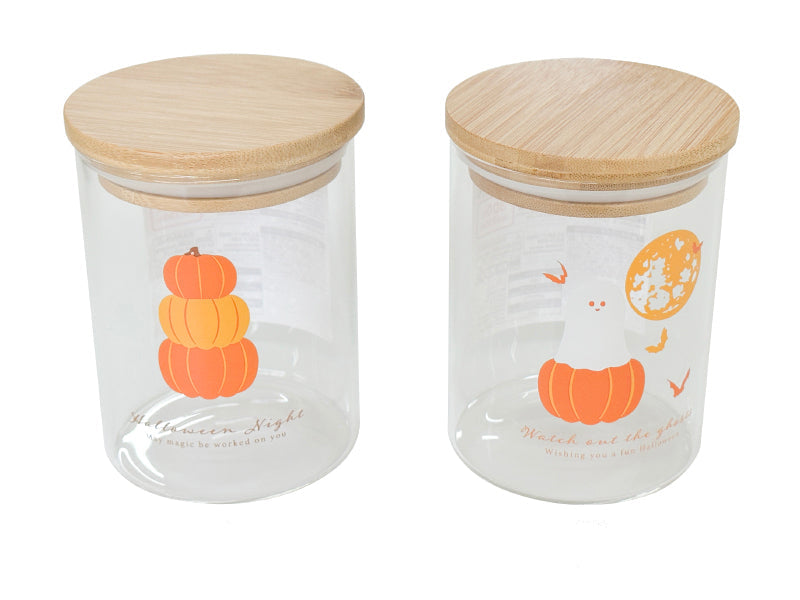 ハロウィンガラスキャニスター（竹蓋付） ダイソー(DAISO)