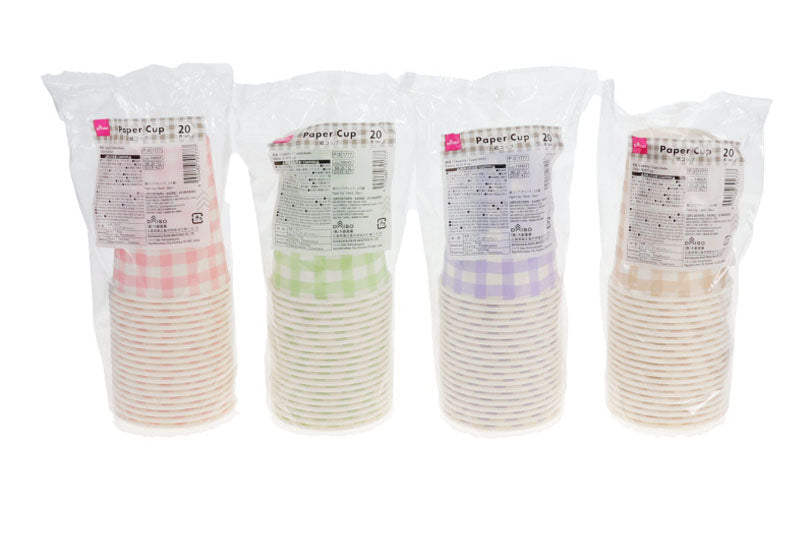 紙コップ（チェック、２０個） ダイソー(DAISO)