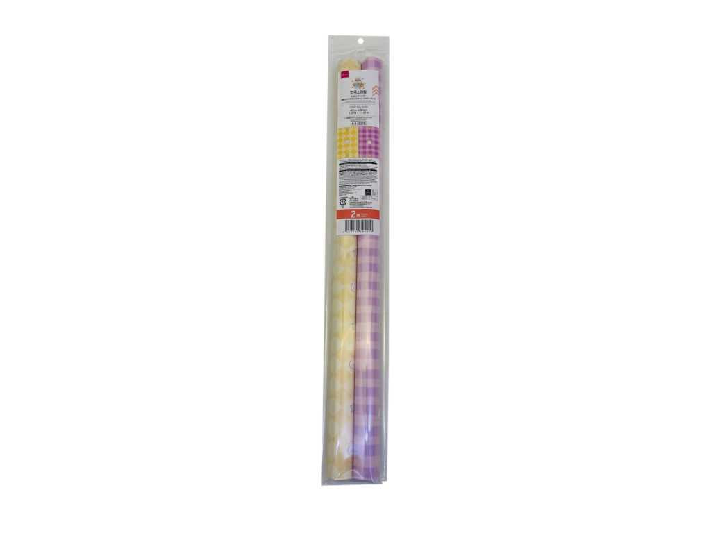 ラッピングペーパー（韓国スタイルラビットオンニ、２枚、イエロー、ピンク） ダイソー(DAISO)