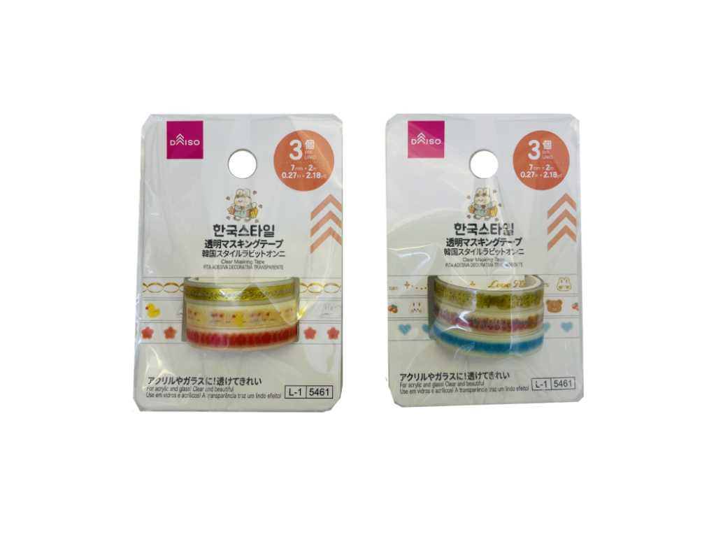 透明マスキングテープ（韓国スタイルラビットオンニ、３個） ダイソー(DAISO)