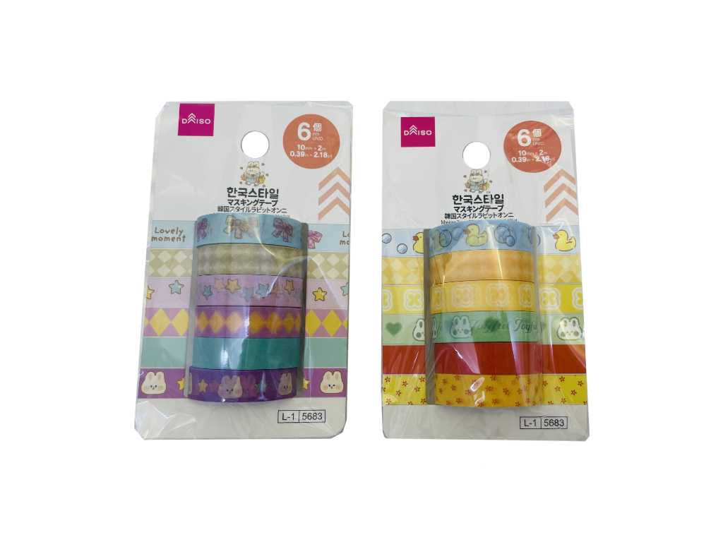 マスキングテープ（韓国スタイルラビットオンニ、６個） ダイソー(DAISO)