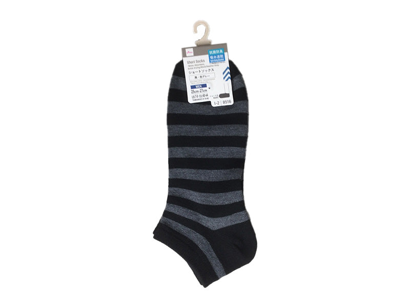 ショートソックス（吸水速乾、抗菌防臭、黒・杢グレー） ダイソー(DAISO)