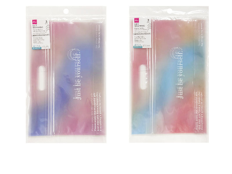 底マチジップハンドルバッグ（グラデーション、３枚） ダイソー(DAISO)