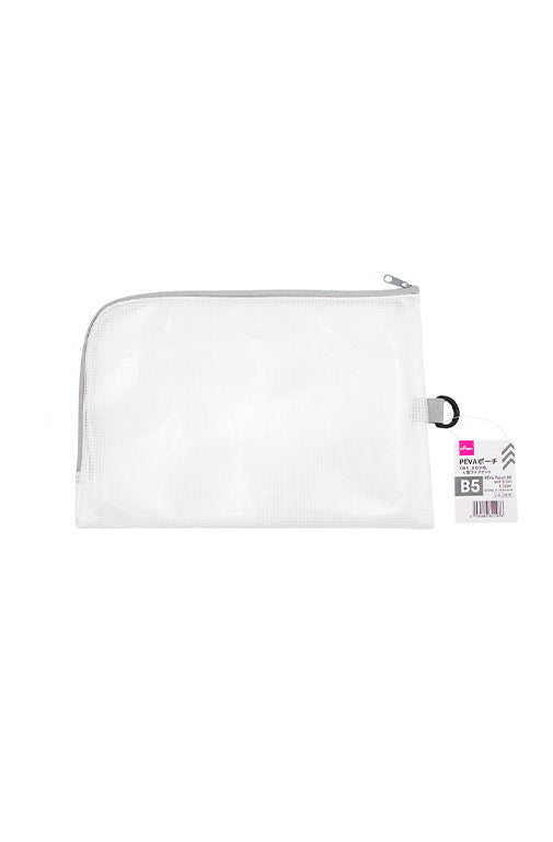 ＰＥＶＡポーチ（Ｂ５、Ｄカン付、Ｌ型ファスナー） ダイソー(DAISO)