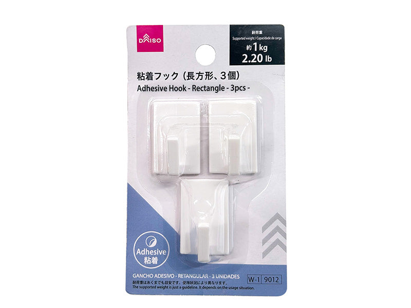 粘着フック（長方形、３個） ダイソー(DAISO)