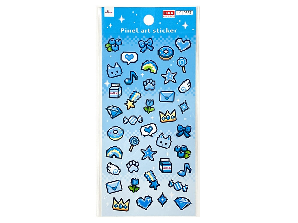 シール（ピクセルアート、ブルー） ダイソー(DAISO)