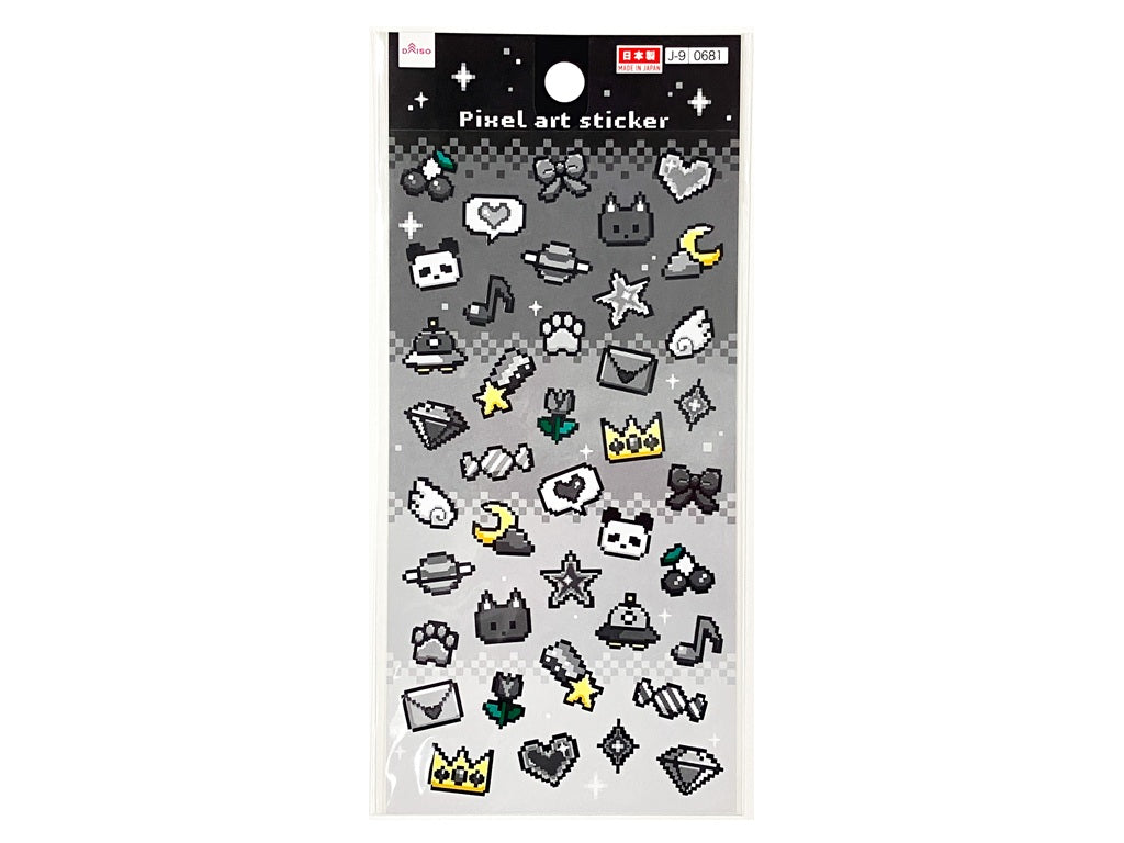 シール（ピクセルアート、ブラック） ダイソー(DAISO)