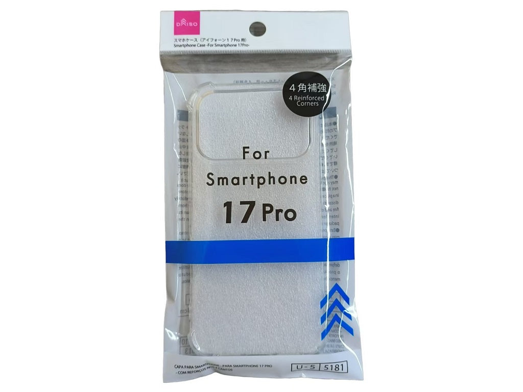 スマホケース（アイフォーン１７Ｐｒｏ用、４角補強） ダイソー(DAISO)