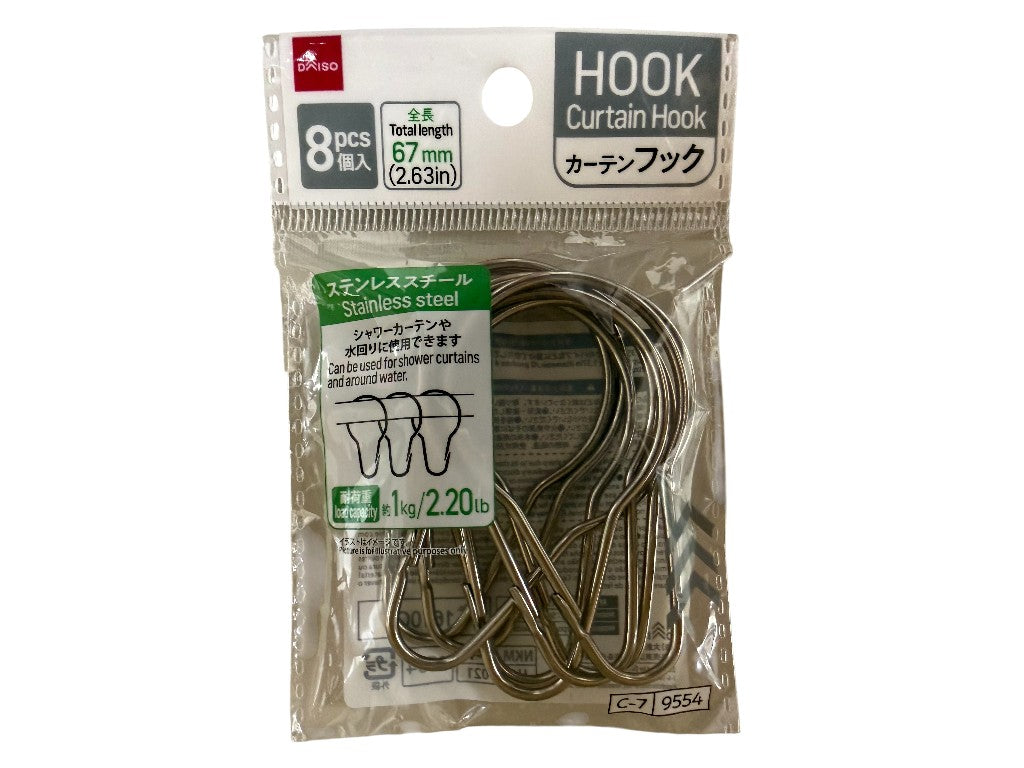 カーテンフック（ダルマ型、８個） ダイソー(DAISO)