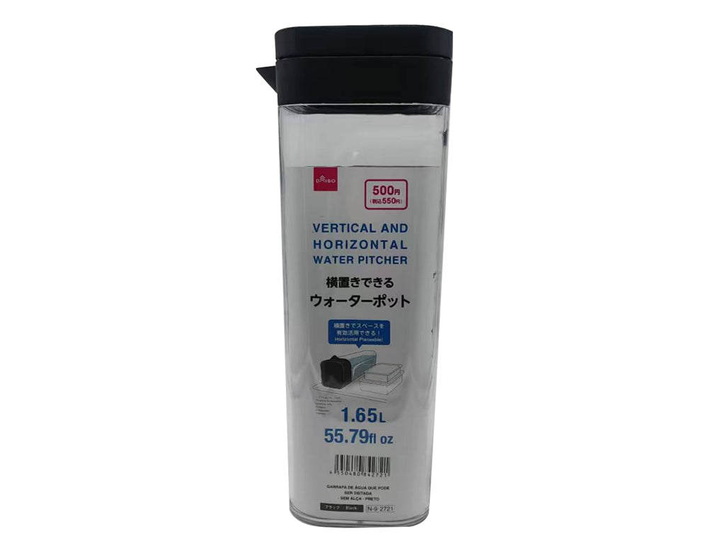 横置きできるウォーターポット（取っ手なし、ブラック） ダイソー(DAISO)