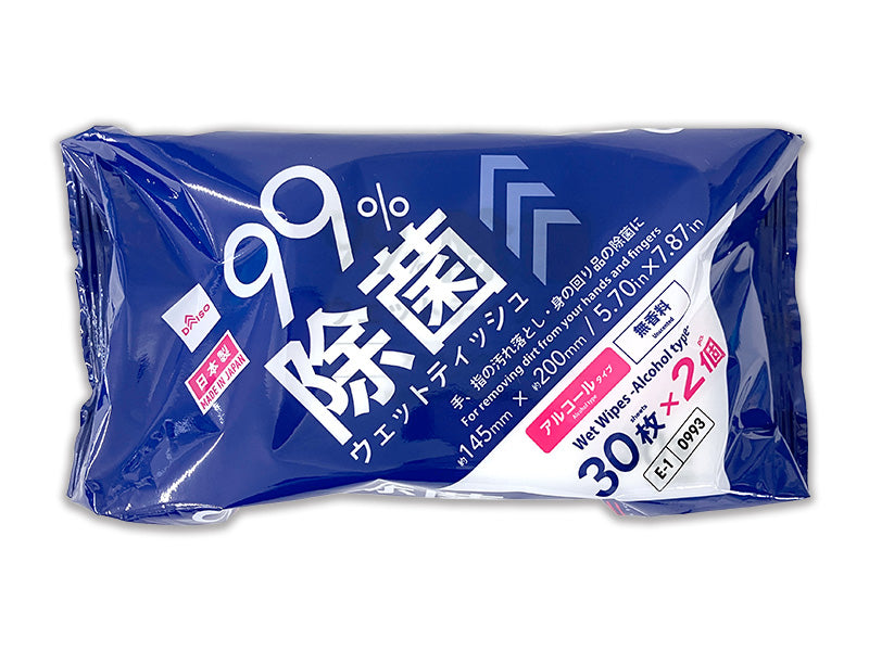除菌ウェットティッシュ（アルコールタイプ、３０枚、２個） ダイソー(DAISO)
