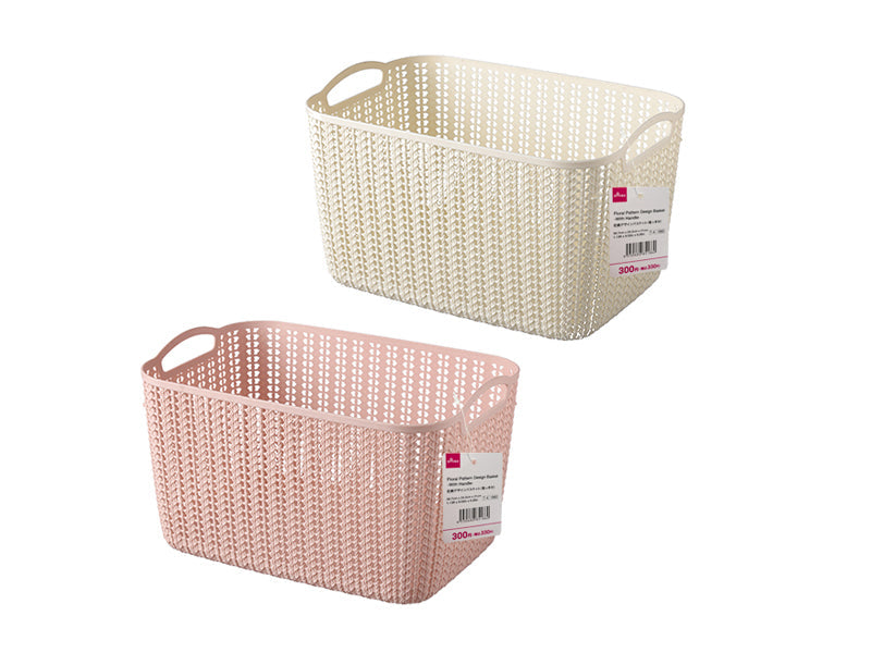 花柄デザインバスケット（取っ手付） ダイソー(DAISO)