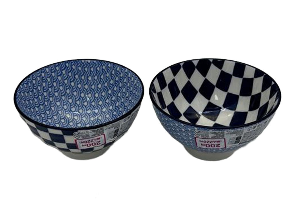 お茶碗（市松＆青海波） ダイソー(DAISO)