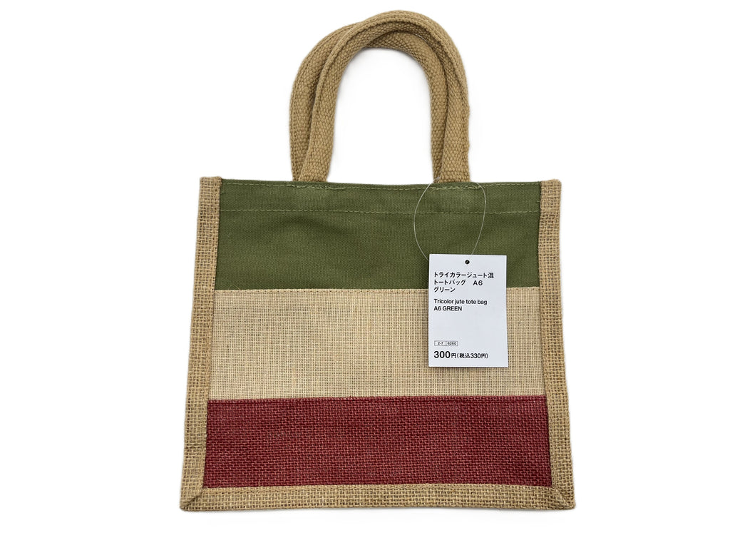 トライカラージュート混トートバッグ（Ａ６、ＧＲ） ダイソー(DAISO)