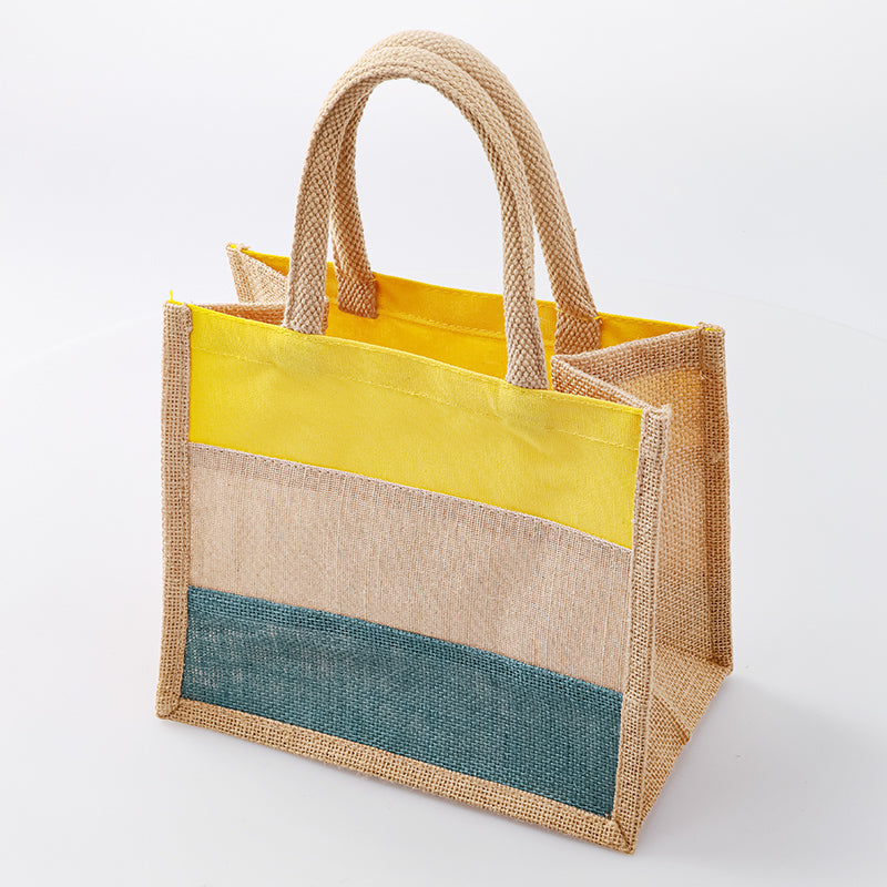 トライカラージュート混トートバッグ（Ａ６、ＹＬ） ダイソー(DAISO)