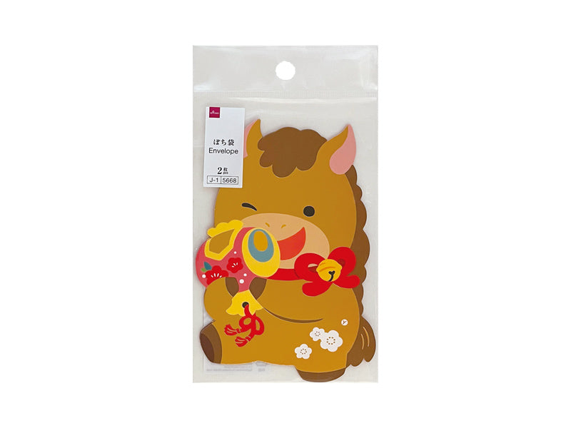 ぽち袋２６（ダイカット、３、午、ゴールドカラー） ダイソー(DAISO)