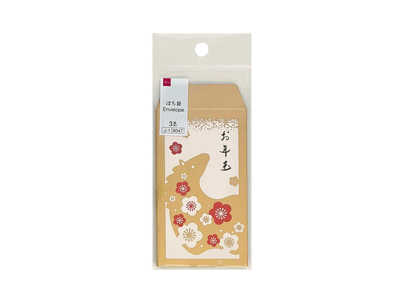 ぽち袋２６（一般型、１５、午と梅） ダイソー(DAISO)