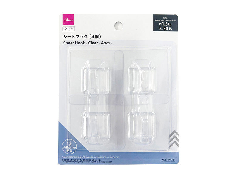 シートフック（クリア、４個） ダイソー(DAISO)