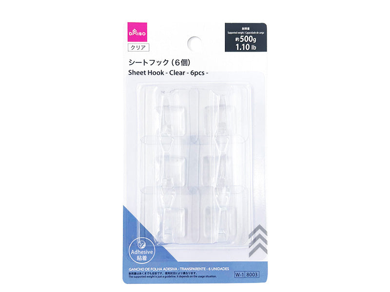 シートフック（クリア、６個） ダイソー(DAISO)