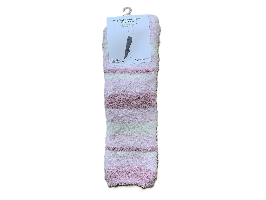 ふわふわ太モールハイソックス（ボーダー、ＰＫ） ダイソー(DAISO)