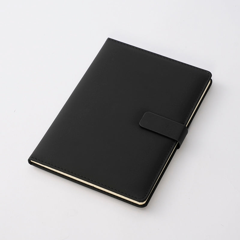 マグネット付ＰＵカバーＡ５ノート（６４枚、ＢＫ） ダイソー(DAISO)