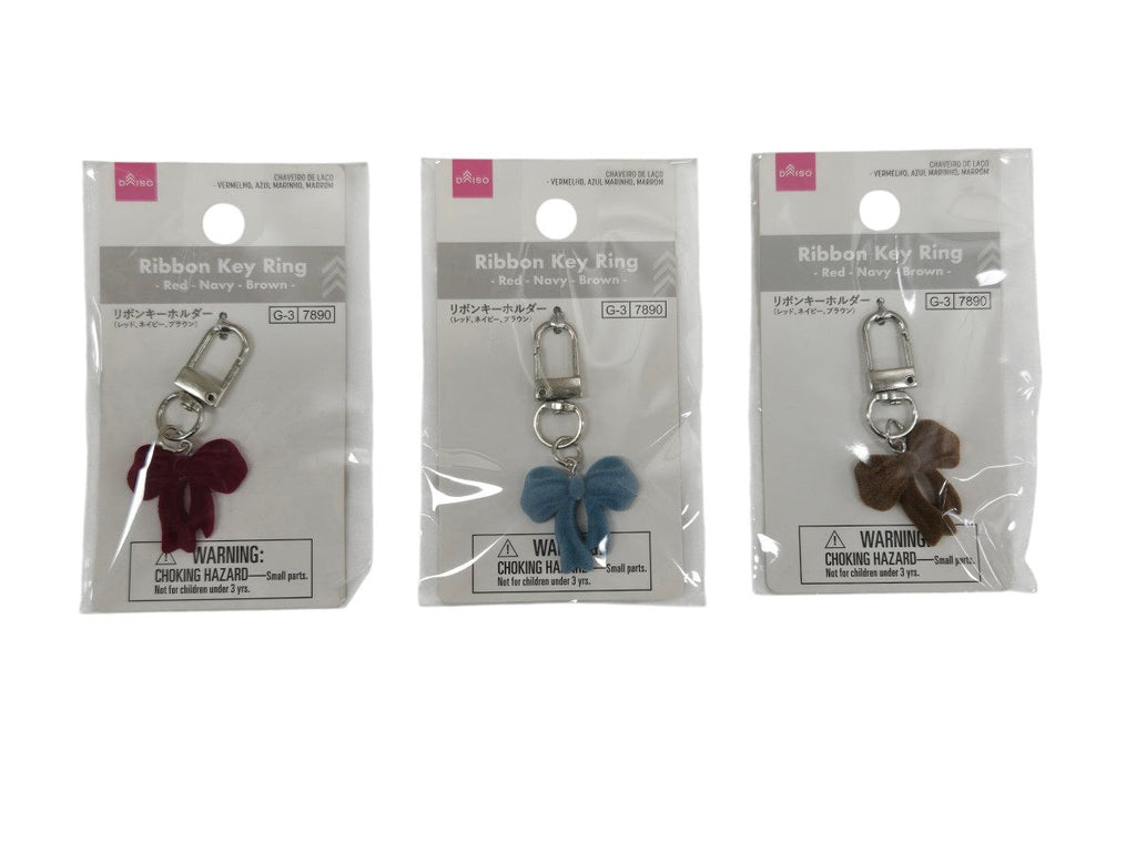 リボンキーホルダー（レッド、ネイビー、ブラウン） ダイソー(DAISO)