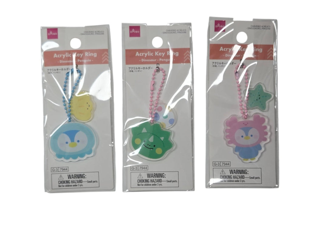 アクリルキーホルダー（恐竜、ペンギン） ダイソー(DAISO)