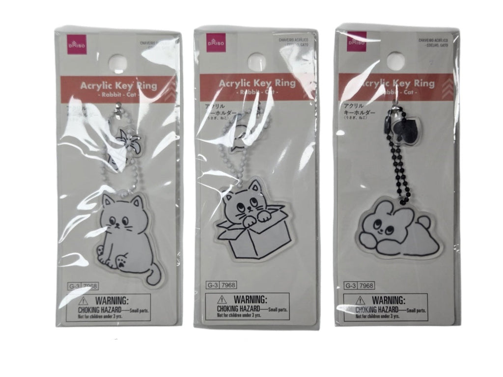 アクリルキーホルダー（うさぎ、ねこ） ダイソー(DAISO)