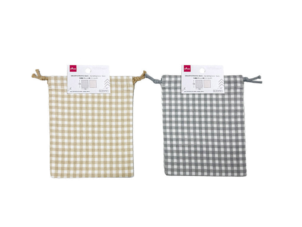 巾着袋（チェック柄・ベーシック） ダイソー(DAISO)