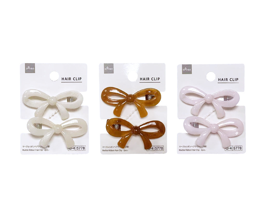 マーブルリボンヘアクリップ（２個） ダイソー(DAISO)