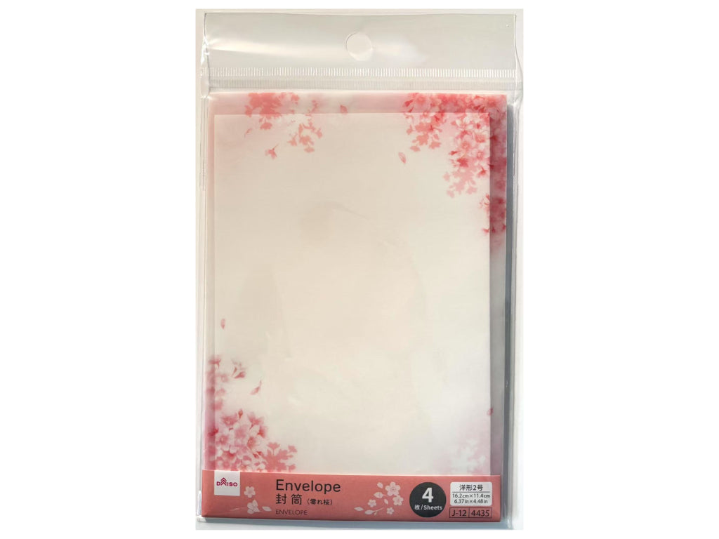 封筒（零れ桜、４枚） ダイソー(DAISO)
