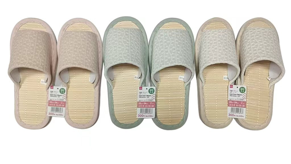 外縫いスリッパ（白竹、レース） ダイソー(DAISO)