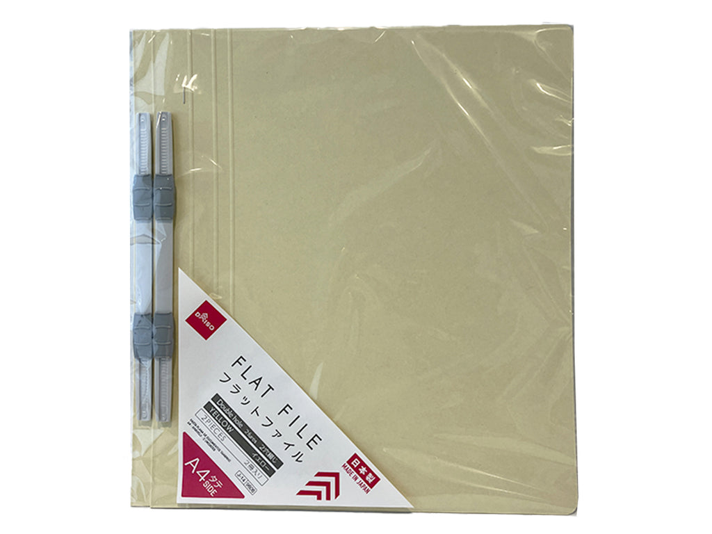 Ａ４縦フラットファイル（黄、２冊） ダイソー(DAISO)