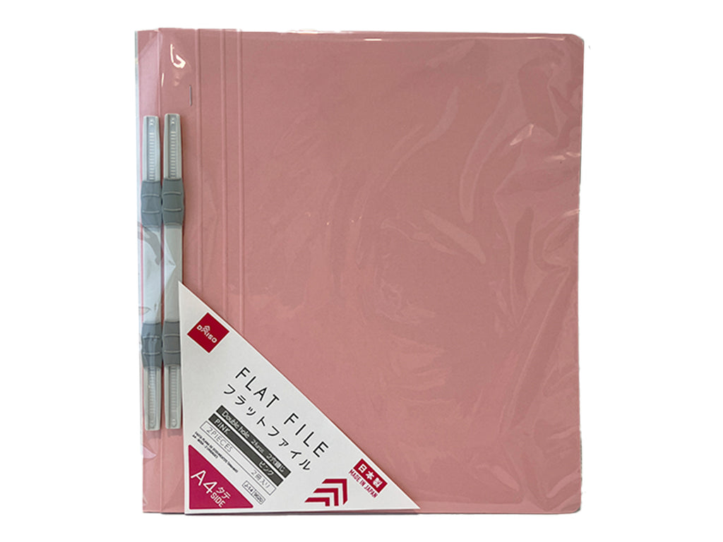 Ａ４縦フラットファイル（桃、２冊） ダイソー(DAISO)