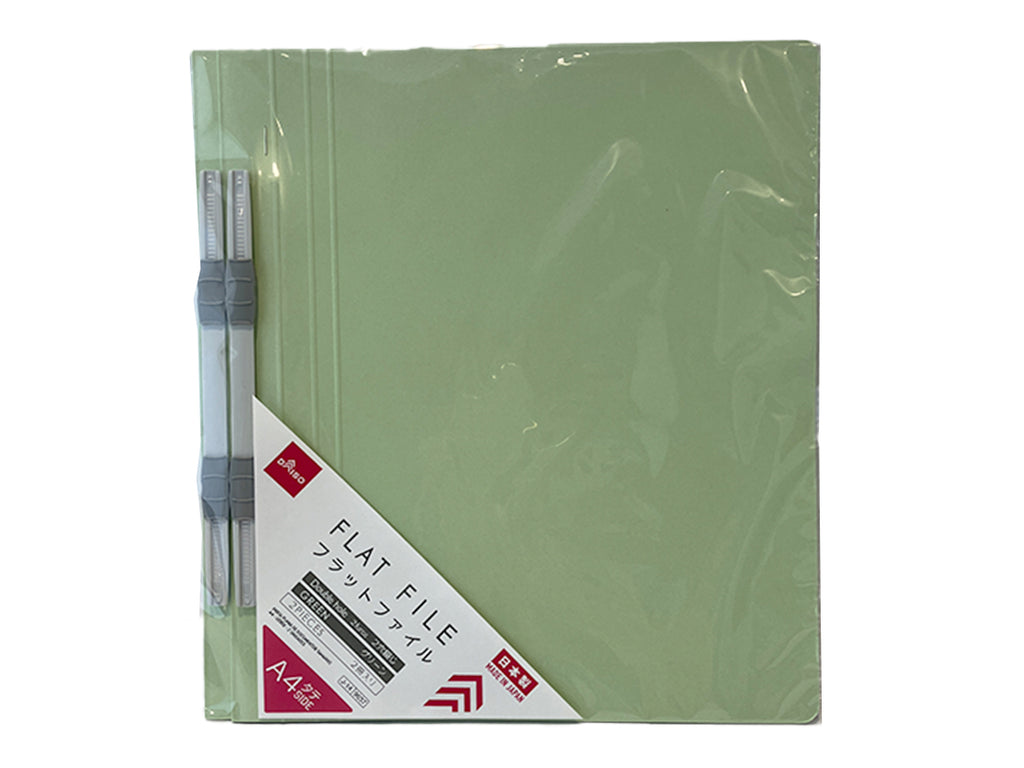 Ａ４縦フラットファイル（緑、２冊） ダイソー(DAISO)