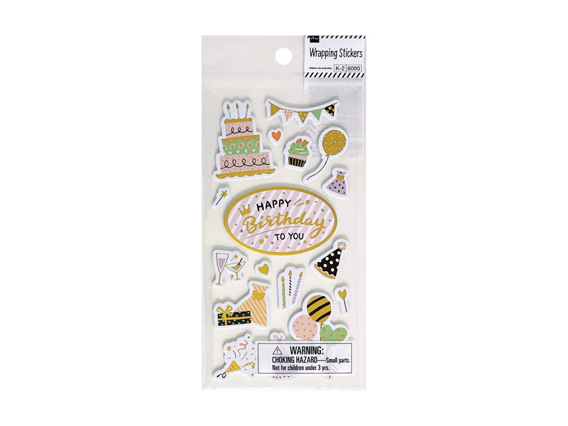 ラッピングシール（２２、スポンジ、Ｂｉｒｔｈｄａｙ） ダイソー(DAISO)