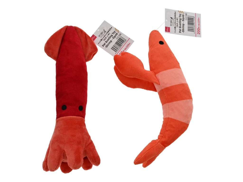 ペット用シャカシャカおもちゃ（えび、いか） ダイソー(DAISO)