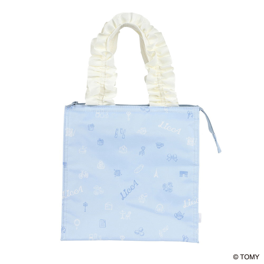 フリルハンドルマチ広ランチバッグ、ＢＬ（リカちゃん） ダイソー(DAISO)