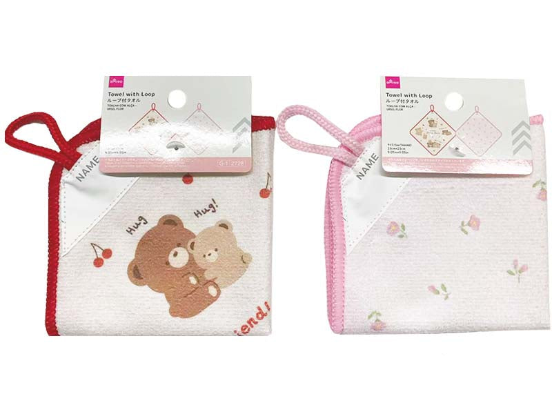 ループ付タオル（くま、フラワー） ダイソー(DAISO)