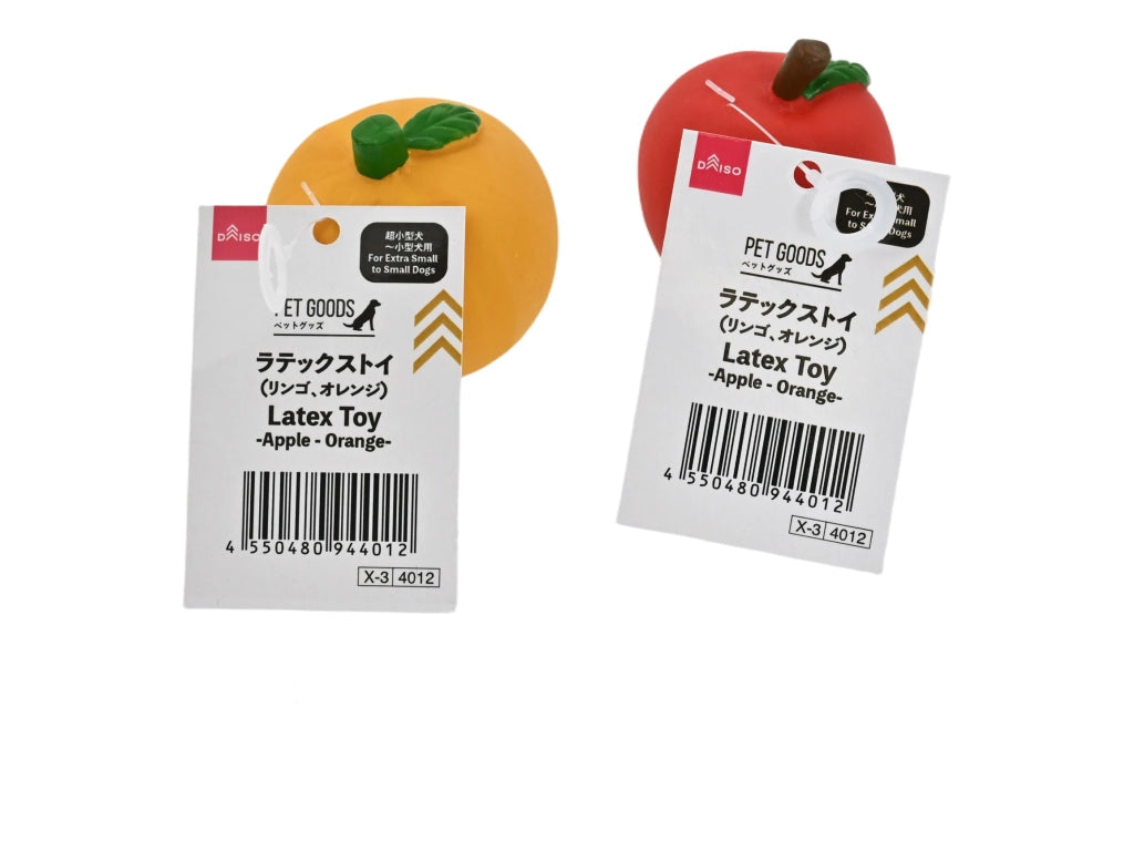 ラテックストイ（リンゴ、オレンジ） ダイソー(DAISO)