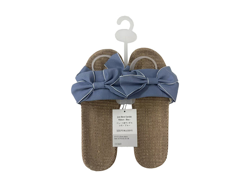 ジュート混サンダル（リボン、ＢＬ） ダイソー(DAISO)